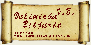 Velimirka Biljurić vizit kartica
